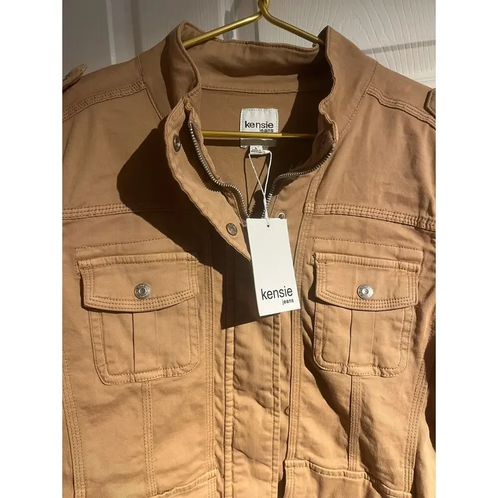 NWT Kensie jeans light weight jacket color Wild mushroom Size large - Picture 6 of 7